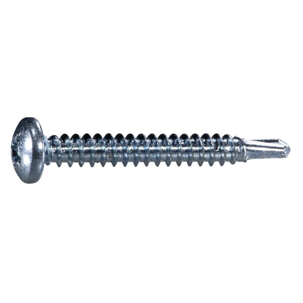 Buildright Self-Drilling Screw, #10 x 1-1/2 in, Zinc Plated Steel Pan Head Phillips Drive, 106 PK 09805 - main